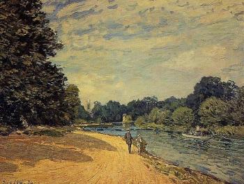 Alfred Sisley : The Thames with Hampton Court
